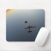 Sunset skydive met vliegtuig muismat (Met muis)