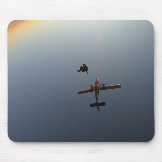 Sunset skydive met vliegtuig muismat (Voorkant)