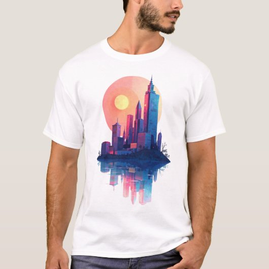 Sunset Skyline T-shirt (Voorkant)