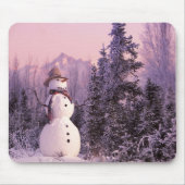 Sunset Snowman in het wintergebergte Muismat (Voorkant)