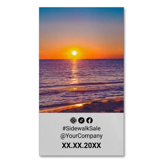 Sunset Social Media · Portrait Layout Promo Magnet Magnetisch Visitekaartje (Voorkant Verticaal)