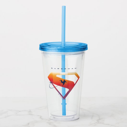 Sunset Solar Superman Shield Acryl Drinkbeker (Voorkant)