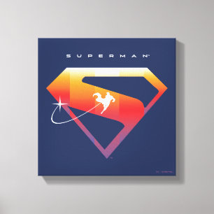 Sunset Solar Superman Shield Canvas Afdruk