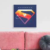 Sunset Solar Superman Shield Canvas Afdruk (Insitu (Woonkamer))