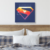Sunset Solar Superman Shield Canvas Afdruk (Insitu (Slaapkamer))