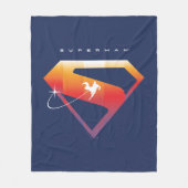 Sunset Solar Superman Shield Fleece Deken (Voorkant)