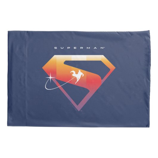 Sunset Solar Superman Shield Kussensloop (Achterkant)