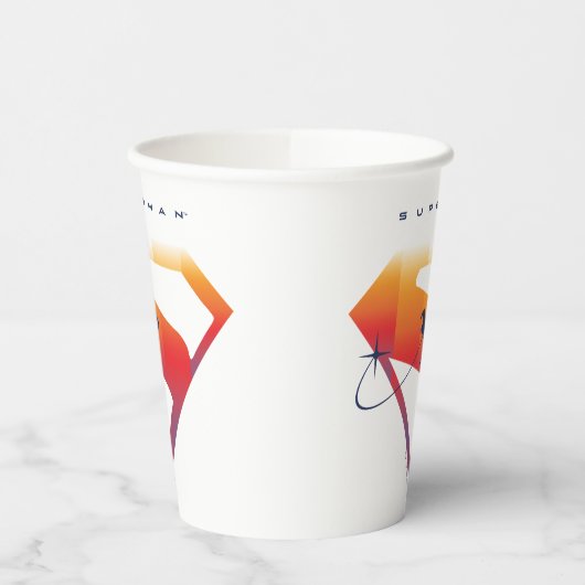 Sunset Solar Superman Shield Papieren Bekers (Links)