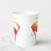 Sunset Solar Superman Shield Papieren Bekers (Rechts)