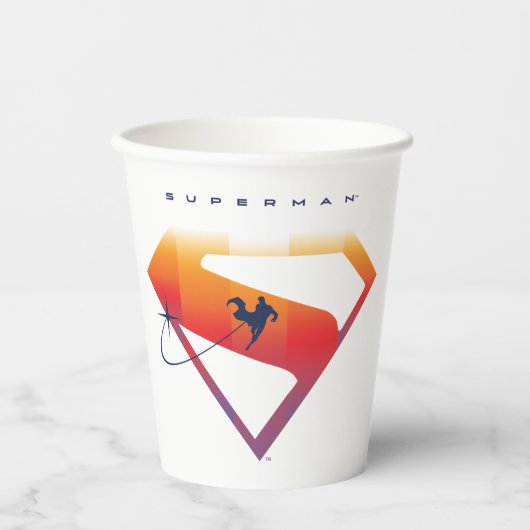 Sunset Solar Superman Shield Papieren Bekers (Voorkant)