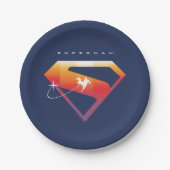 Sunset Solar Superman Shield Papieren Bordje (Voorkant)