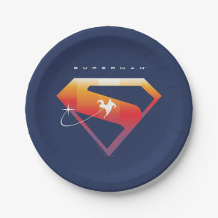 Sunset Solar Superman Shield Papieren Bordje