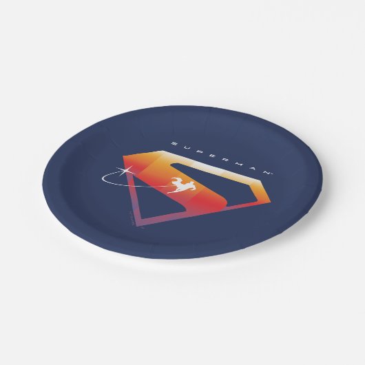 Sunset Solar Superman Shield Papieren Bordje (Gekanteld)