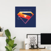 Sunset Solar Superman Shield Poster (Thuiskantoor)