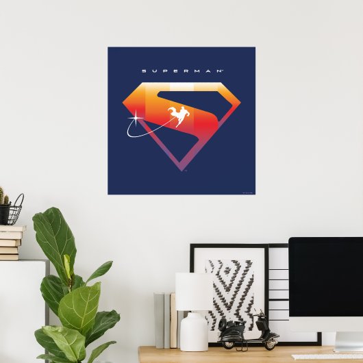 Sunset Solar Superman Shield Poster (Thuiskantoor)