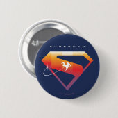 Sunset Solar Superman Shield Ronde Button 5,7 Cm (Voorkant /achterkant)