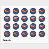 Sunset Solar Superman Shield Ronde Sticker (Vel)