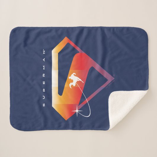 Sunset Solar Superman Shield Sherpa Deken (Voorkant (horizontaal))
