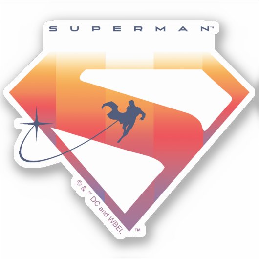 Sunset Solar Superman Shield Sticker (Voorkant)