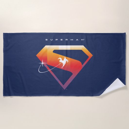 Sunset Solar Superman Shield Strandlaken (Voorkant)