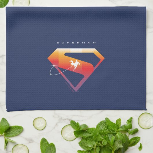 Sunset Solar Superman Shield Theedoek (Gevouwen)