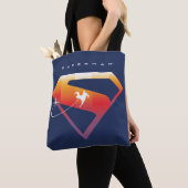 Sunset Solar Superman Shield Tote Bag (Dichtbij)