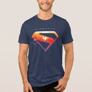 Sunset Solar Superman Shield Tri-Blend Shirt