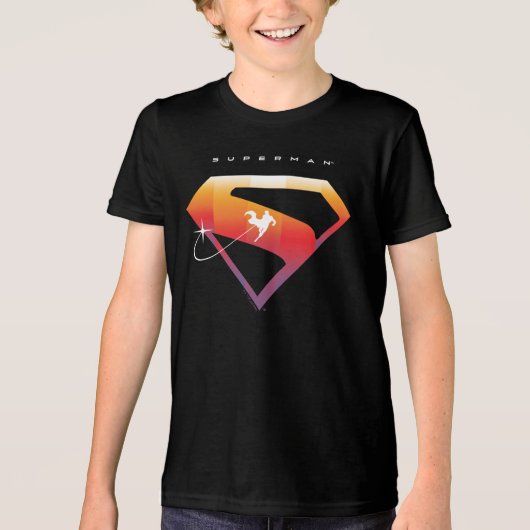 Sunset Solar Superman Shield Tri-Blend Shirt (Voorkant)