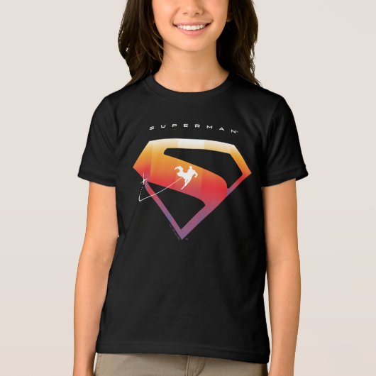 Sunset Solar Superman Shield Tri-Blend Shirt (Voorkant)