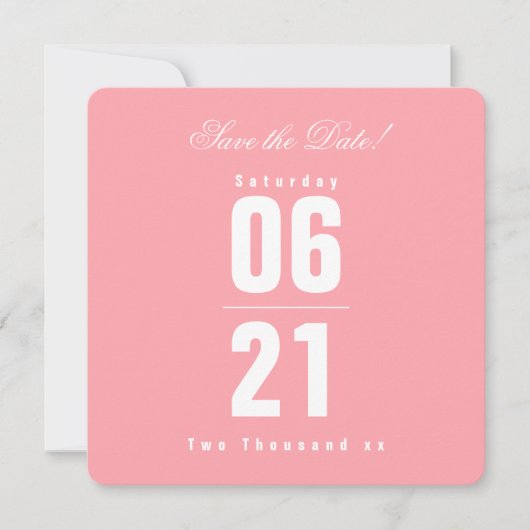 Sunset Solid Pink Wedding|Save the Date (Voorkant)