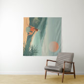 Sunset Solitude – Minimalistische Kust Uitzicht Pr Wandkleed (In Situ (horizontaal))