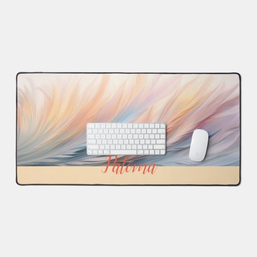 Sunset Sonata: Warme pastelveer Bureaumat (Keyboard & Muis)