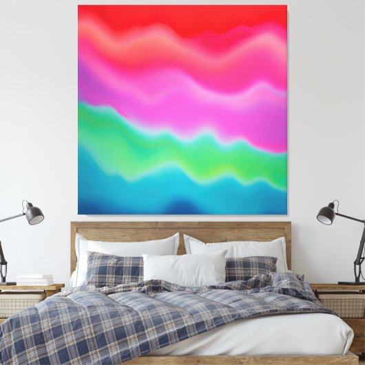"Sunset Sorbet" Kleurrijke Abstracte Kunst Canvas Afdruk (Insitu (Slaapkamer))