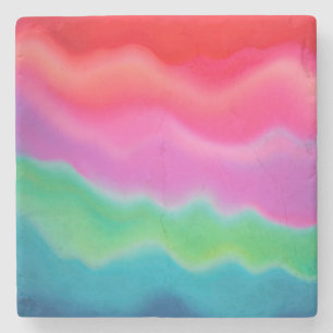 "Sunset Sorbet" Kleurrijke Abstracte Kunst Stenen Onderzetter