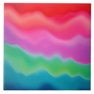 "Sunset Sorbet" Kleurrijke Abstracte Kunst Tegeltje