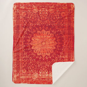 Sunset Souk: Oranje Marrakech Marokkaanse Patroon Sherpa Deken
