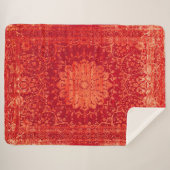 Sunset Souk: Oranje Marrakech Marokkaanse Patroon Sherpa Deken (Voorkant (horizontaal))