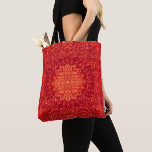 Sunset Souk: Oranje Marrakech Marokkaanse Patroon Tote Bag