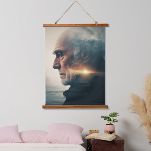 Sunset Soul: Ocean Horizon Portret Hangend Wandkleed (Slaapkamer)