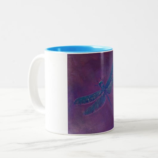 Sunset Sparkle Dragonfly Tweekleurige Koffiemok (Voorkant links)