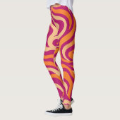 Sunset Splash Wavy Lines Leggings (Links)