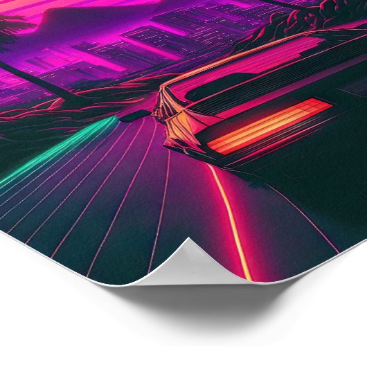 Sunset Sprint: Synthematen van de Skyline Poster (Hoek)