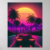 Sunset Sprint: Synthematen van de Skyline Poster (Voorkant)