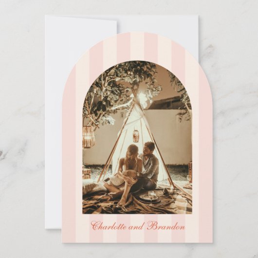 Sunset Spritz Stripes Foto Bewaar de datum Kaart (Achterkant)