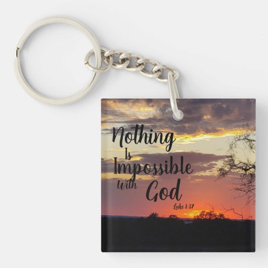 Sunset Square Sleutelhanger Niets onmogelijk met G (voorkant)