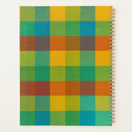 Sunset Squares - Kleurrijke geruite dagelijkse pla Planner (Achterkant)