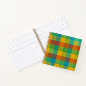 Sunset Squares - Kleurrijke Plaid Spiral Notitiebo Notitieboek (Binnen)