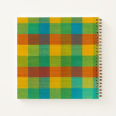 Sunset Squares - Kleurrijke Plaid Spiral Notitiebo Notitieboek (Achterkant)