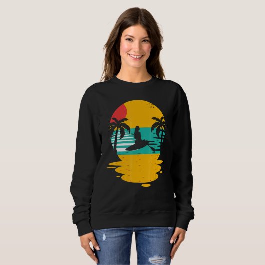 Sunset Stand Up Paddleboarder Paddleboarding Tropi Trui (Voorkant volledig)