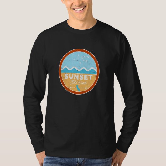 Sunset State Beach California Ca Beach Waves T-shirt (Voorkant)